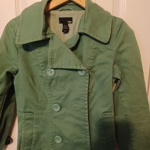 Ladies H&M Green Jacket Size 6 Button Down